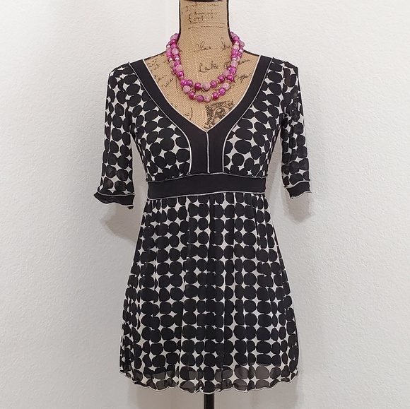 Studio M Tops - SALE $10 Studio M•Petite•Black dot mesh overlay top•SP•